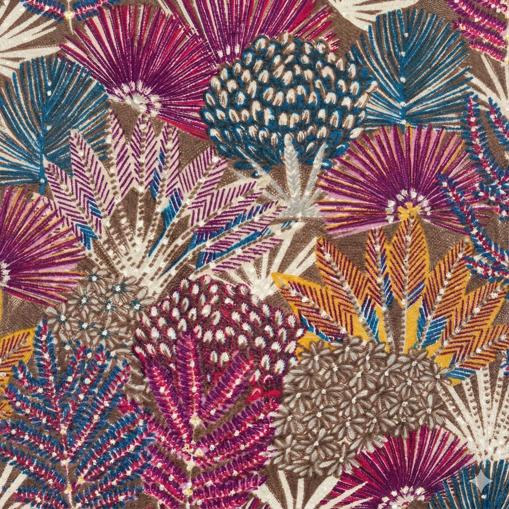 Multicoloured Muslin silk Floral print Big Width Fabric