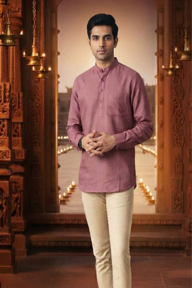 Burgundy Pink 100% Pure Linen Fabric 60 Lea (0% cotton)