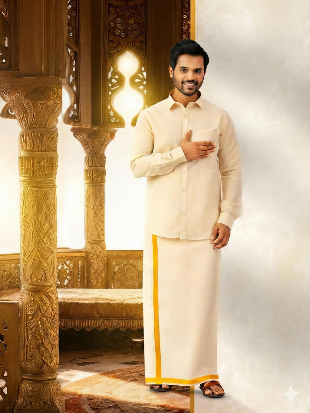 Cream 100% Organic Bamboo Cotton Linen Fabric (70 lea)