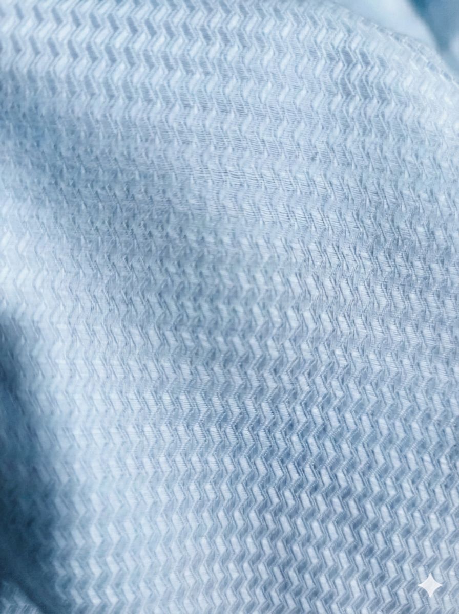 Pastel sky Blue Premium Self weaved Shirting Fabric