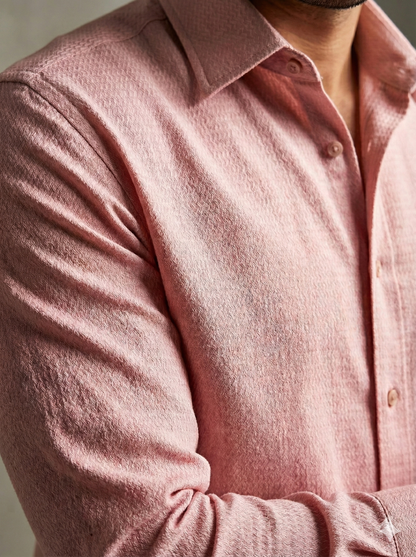 Pastel Pink Premium Self weaved Shirting Fabric