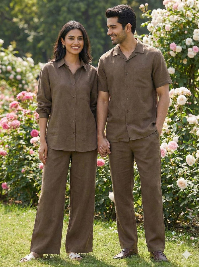 Walnut Brown Premium Cotton Linen Fabric (60 lea)