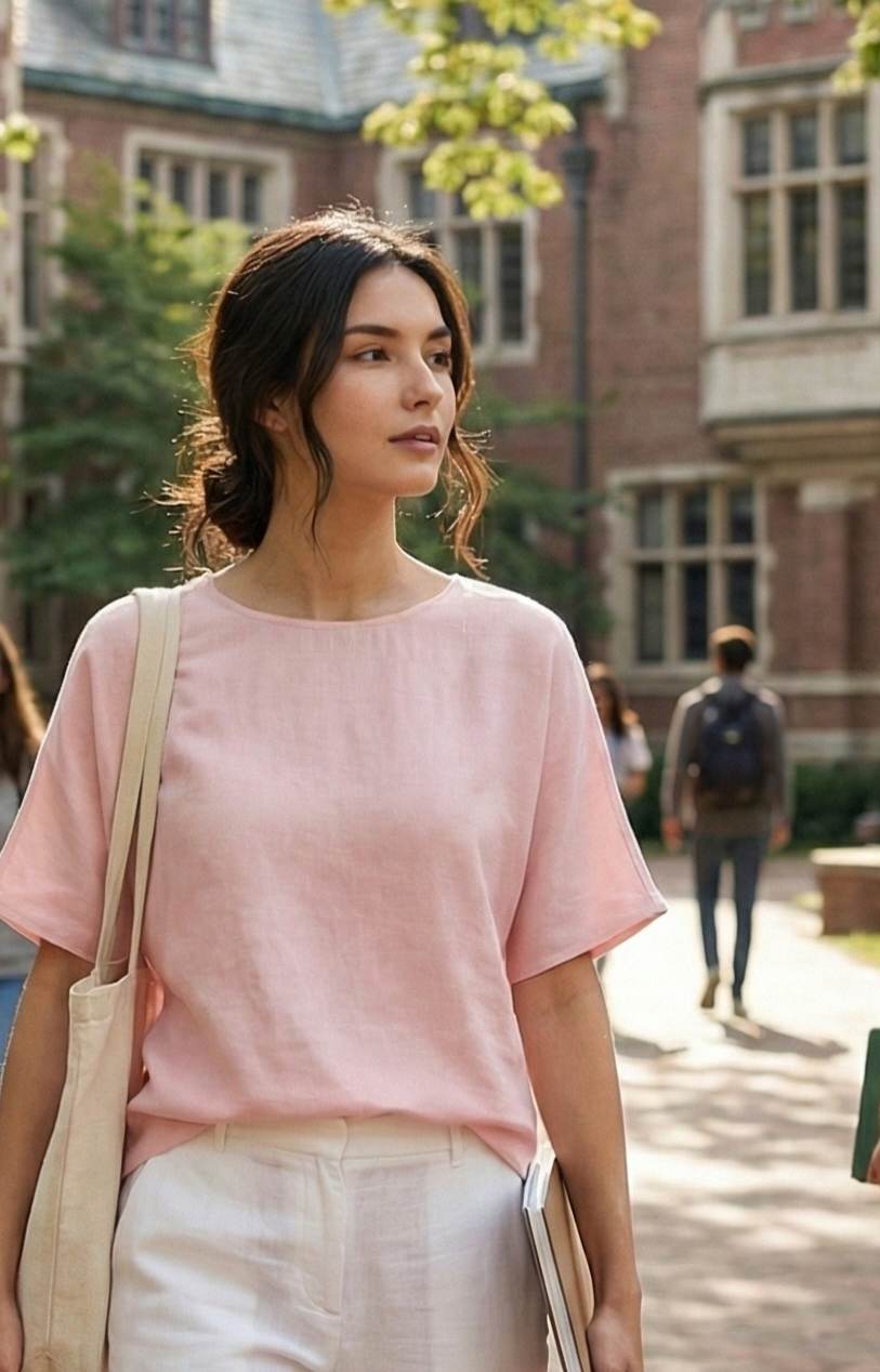 Blush Pink Imported Korean Cotton Shirting Fabric