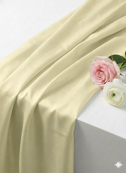 Pastel Lemon yellow Chanderi Silk Fabric