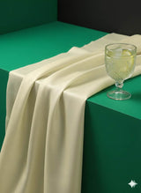 Pastel Lemon yellow Chanderi Silk Fabric