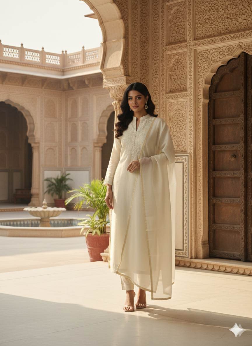 Pastel Lemon yellow Chanderi Silk Fabric