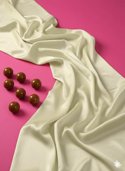 Pastel Cream Chanderi Silk Fabric