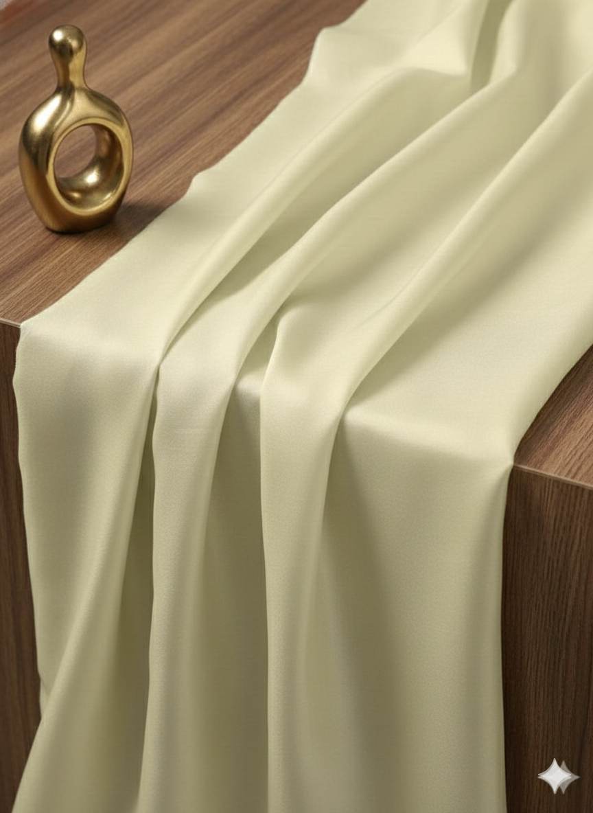 Pastel Cream Chanderi Silk Fabric