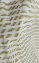 Off white Cotton Linen Fabric with Khakee Horizontal Lines (60 lea)
