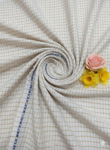 Off white Cotton Linen with Khakee Checks(60 Lea)