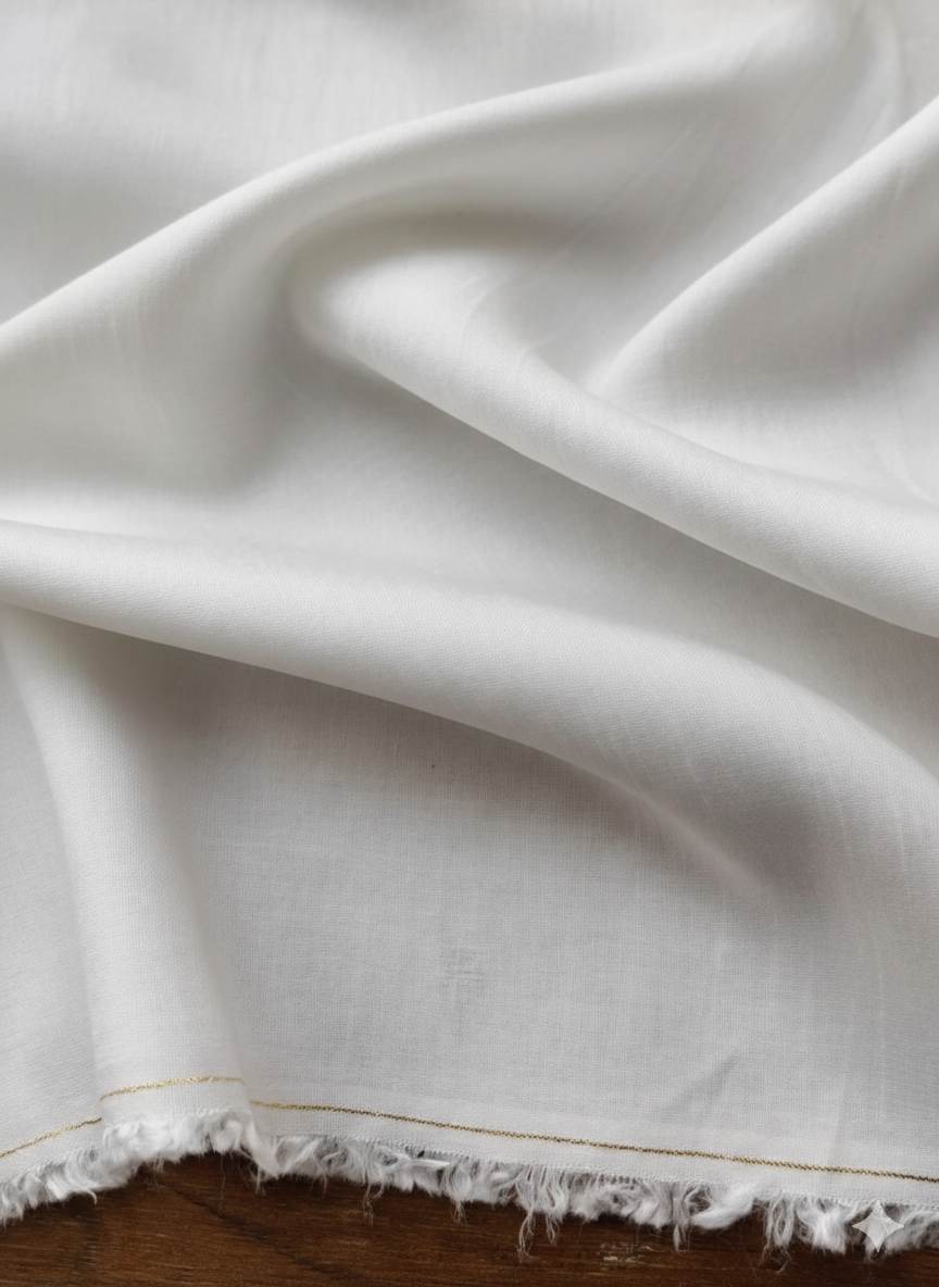 White Dyeble Viscose Raw silk Fabric
