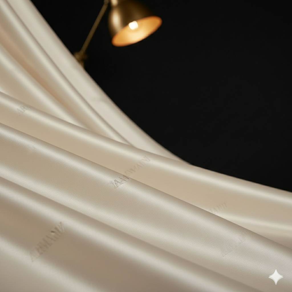 Off white Imported Armani Satin Fabric (Big width)