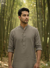 Mocha Brown 100% Organic Bamboo Cotton Linen Fabric