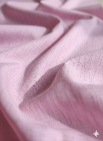 Pink & White two-tone Premium Cotton Linen Fabric (60 lea)