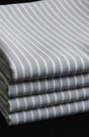 Grey & White Stripes Cotton Linen Fabric