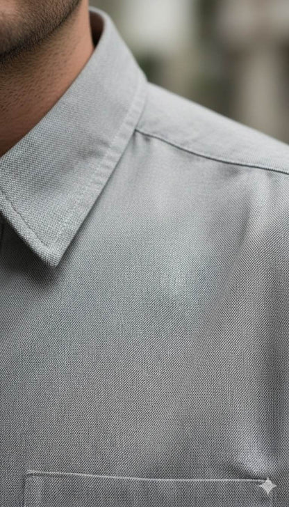 Grey shirting Fabric blend with cotton & polyster