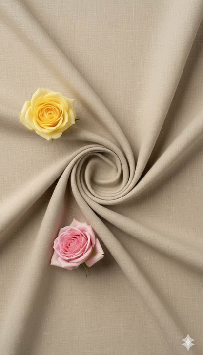 Beige shirting Fabric blend with cotton & polyster