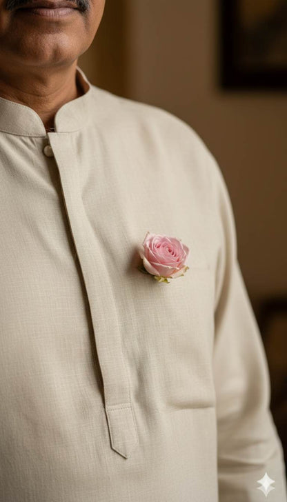 Beige shirting Fabric blend with cotton & polyster