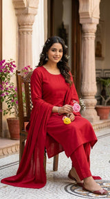 Red Premium Mul cotton Fabric
