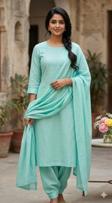 Sea Green Premium Mul cotton Fabric