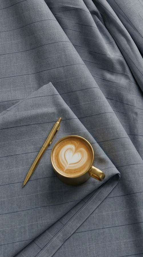 Black Stripes on Blueish Grey  60 lea Premium Cotton Linen Fabric