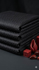 Black jacquard  intricate Herringbone pattern and silk texture Cotton Fabric(1)