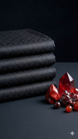 Black jacquard  intricate Herringbone pattern and silk texture Cotton Fabric(2)