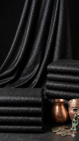Black jacquard  intricate Herringbone pattern and silk texture Cotton Fabric(1)