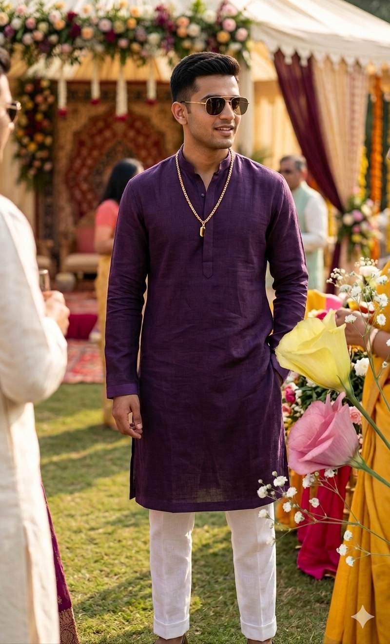 Dark Purple 60 lea Premium Cotton Linen