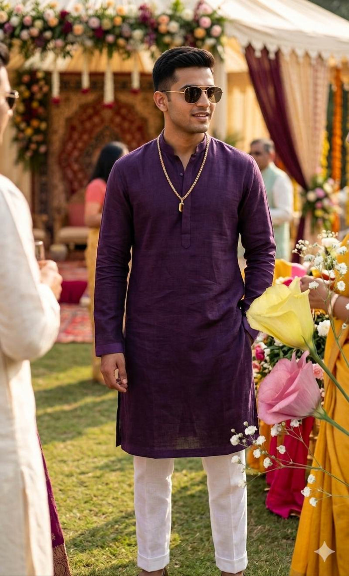 Dark Purple 60 lea Premium Cotton Linen