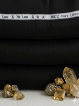 Black 100% Pure Cotton Linen Fabric (70 lea)