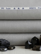 Grey 100% Pure Cotton Linen Fabric (70 lea)