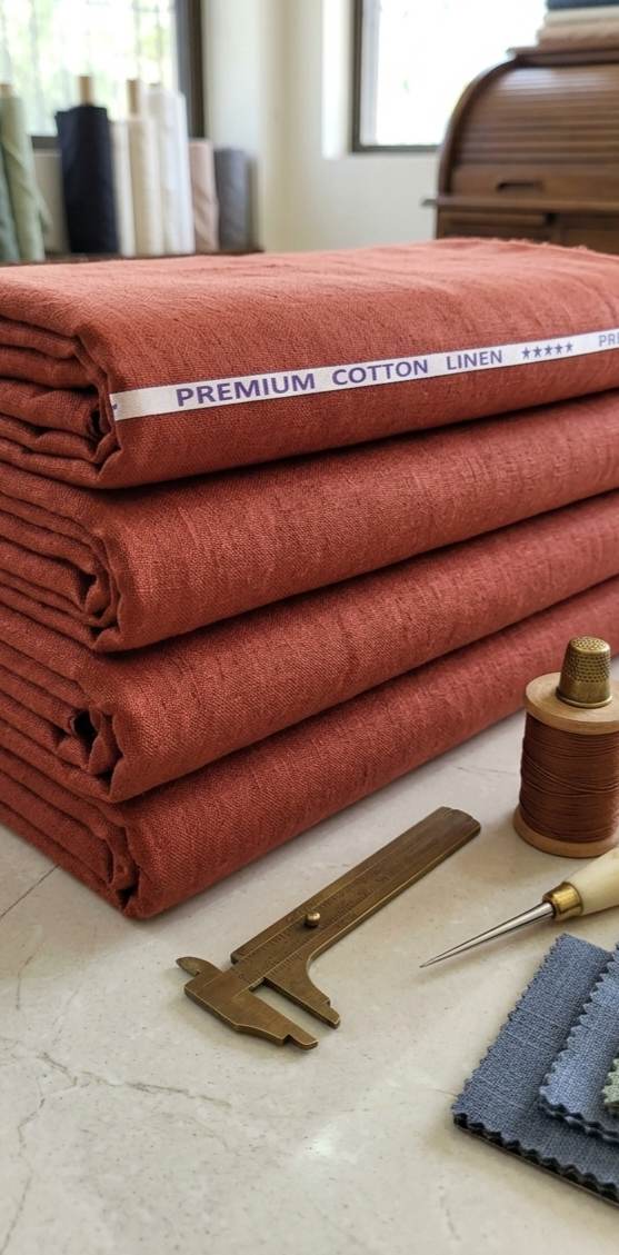 Terrakotta Colour 60 Lea Premium Cotton Linen