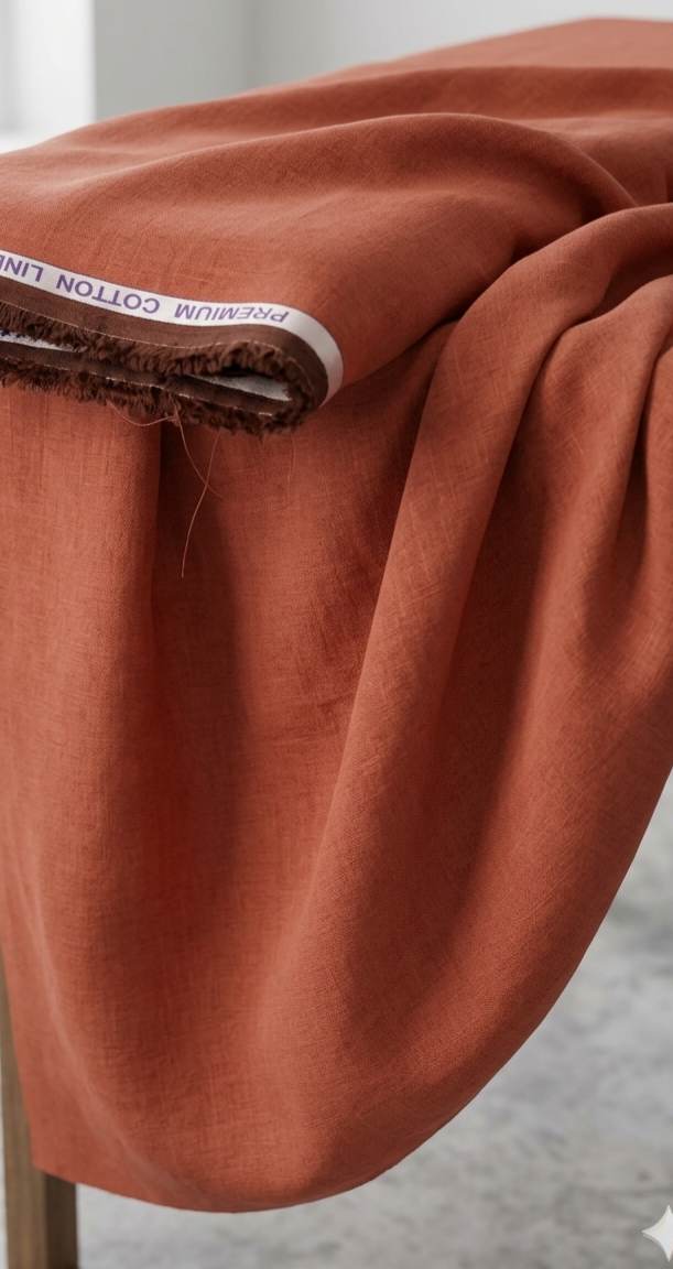 Terrakotta Colour 60 Lea Premium Cotton Linen