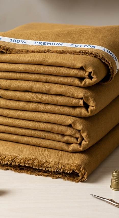 Dusty Yellow 60 Lea Premium Cotton Linen