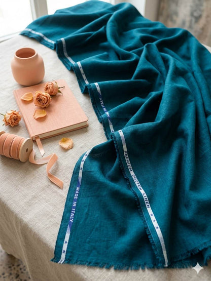 Teal Blue 60 Lea Premium Cotton Linen