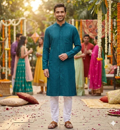 Teal Blue 60 Lea Premium Cotton Linen