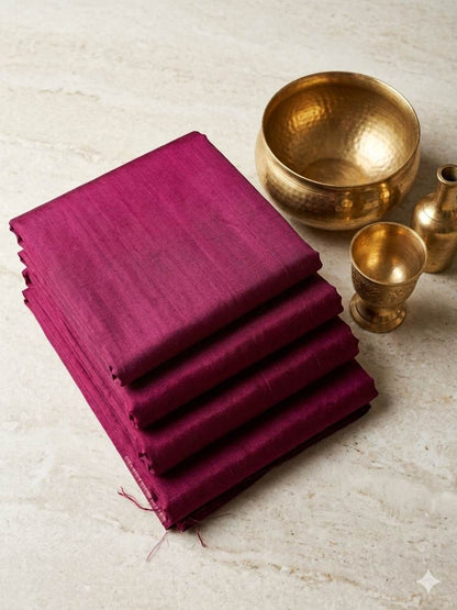 Dark Megenta Pink(Rani)Plain Chanderi Silk Fabric