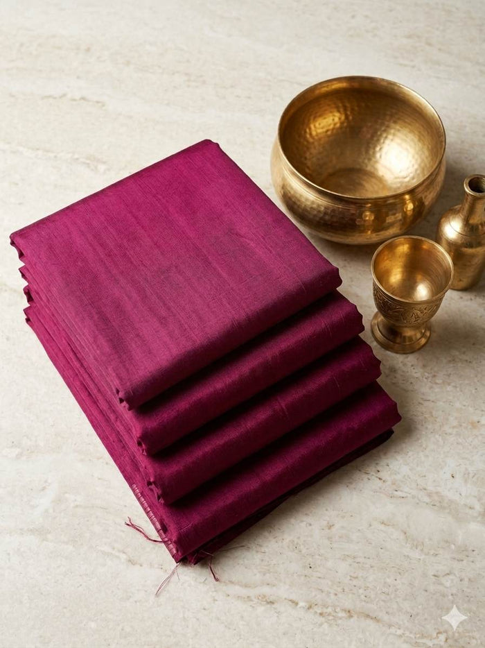 Dark Megenta Pink(Rani)Plain Chanderi Silk Fabric