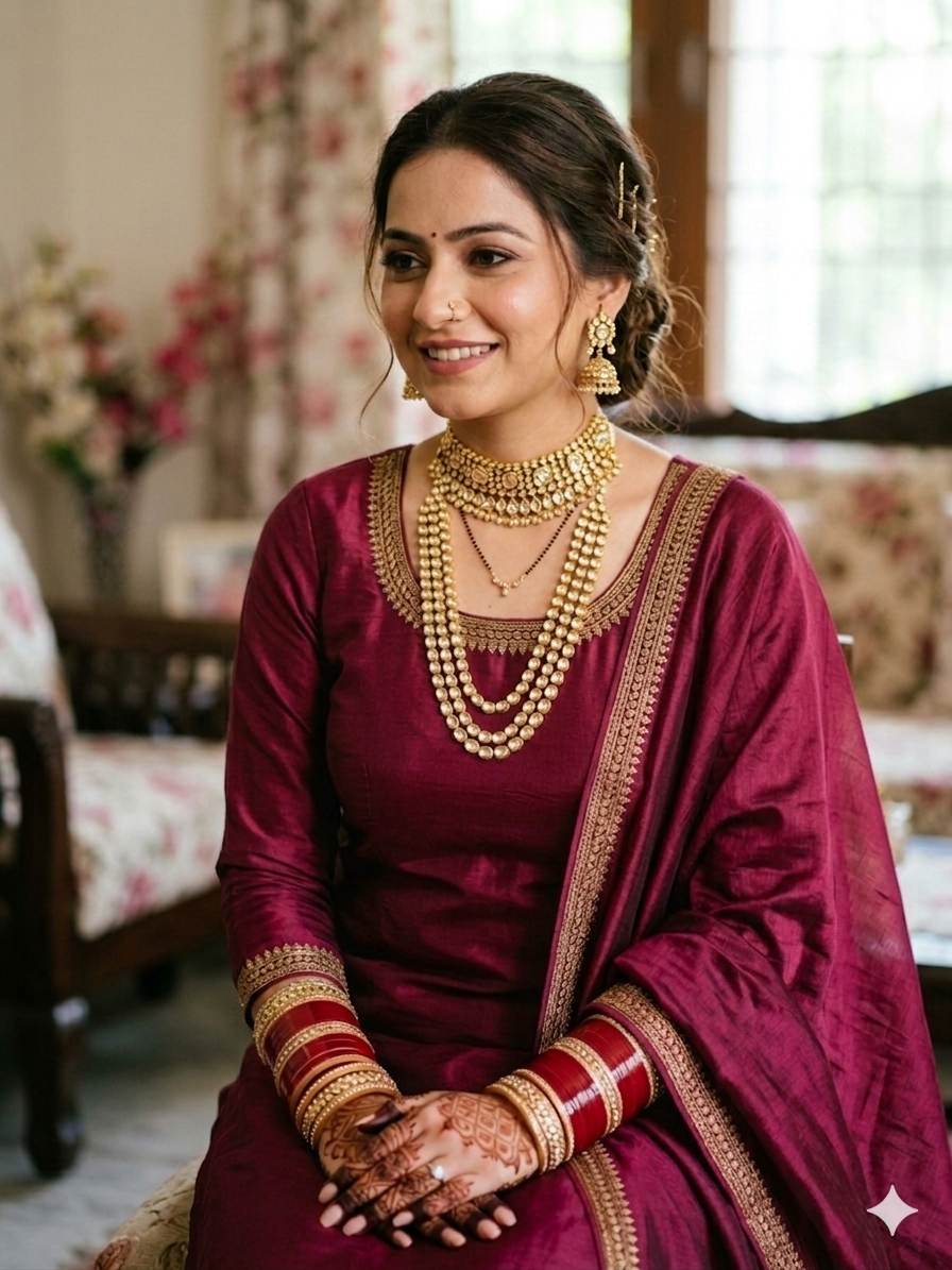 Dark Megenta Pink(Rani)Plain Chanderi Silk Fabric