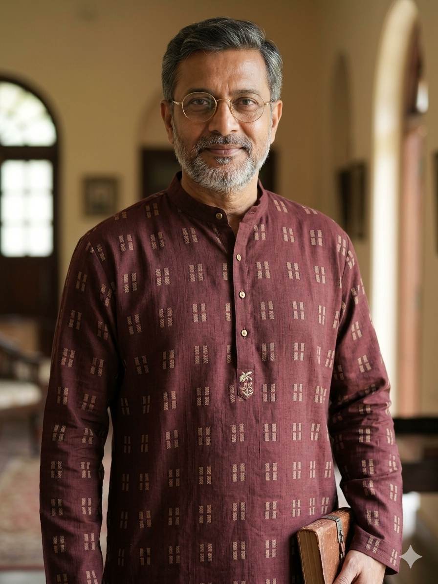 Maroon with Windopane Blocks Motif jacquard pure cotton fabric