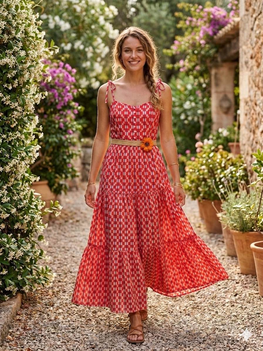 Bright Pink with White step Motif jacquard pure cotton fabric