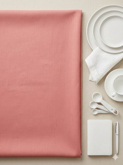 Peach Plain Malai Chanderi Silk Fabric