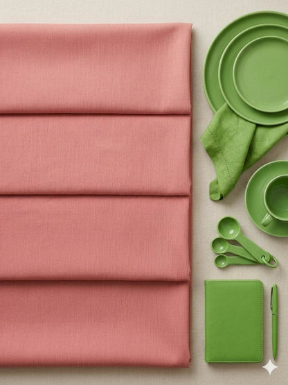 Peach Plain Malai Chanderi Silk Fabric