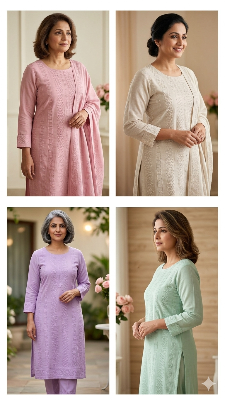 Dusty lilac with matching thread &  seq Embroidery work Fabric
