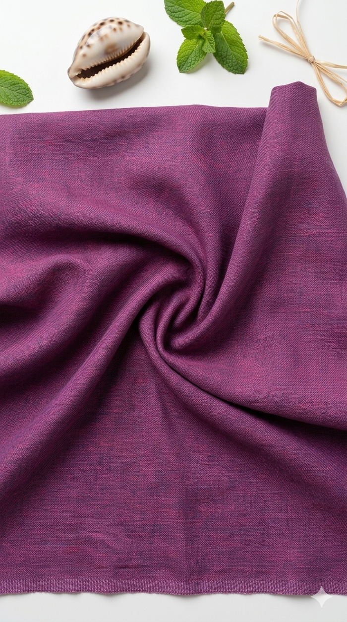 Magenta Blue Two Tone Premium Linen Fabric