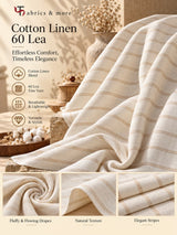 Premium Cotton Linen 60 Lea – Ivory Beige Stripes