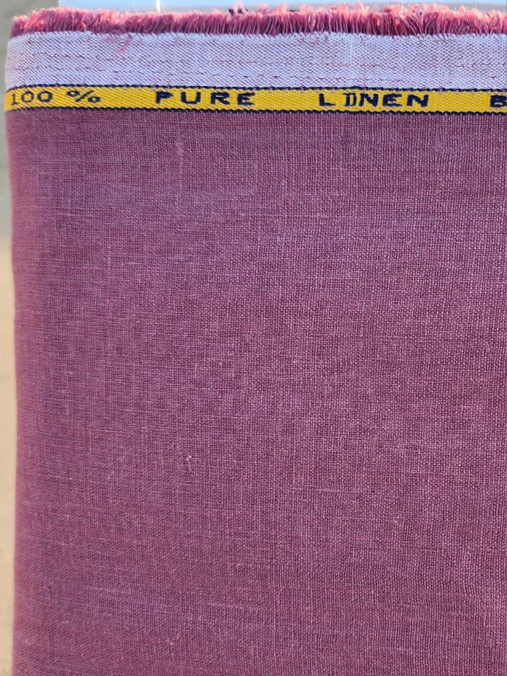 Burgundy Pink 100% Pure Linen Fabric 60 Lea (0% cotton)