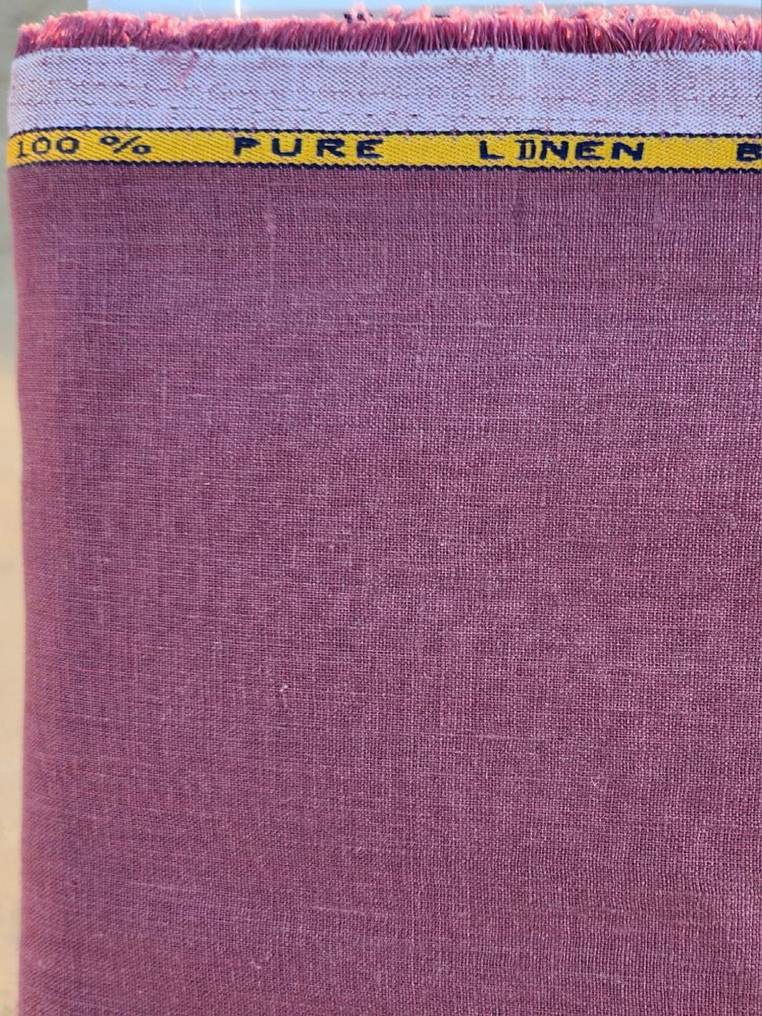 Burgundy Pink 100% Pure Linen Fabric 60 Lea (0% cotton)