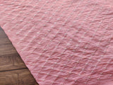 Peach Geometric Sequins and Thread Work Embroidered Chanderi Fabric